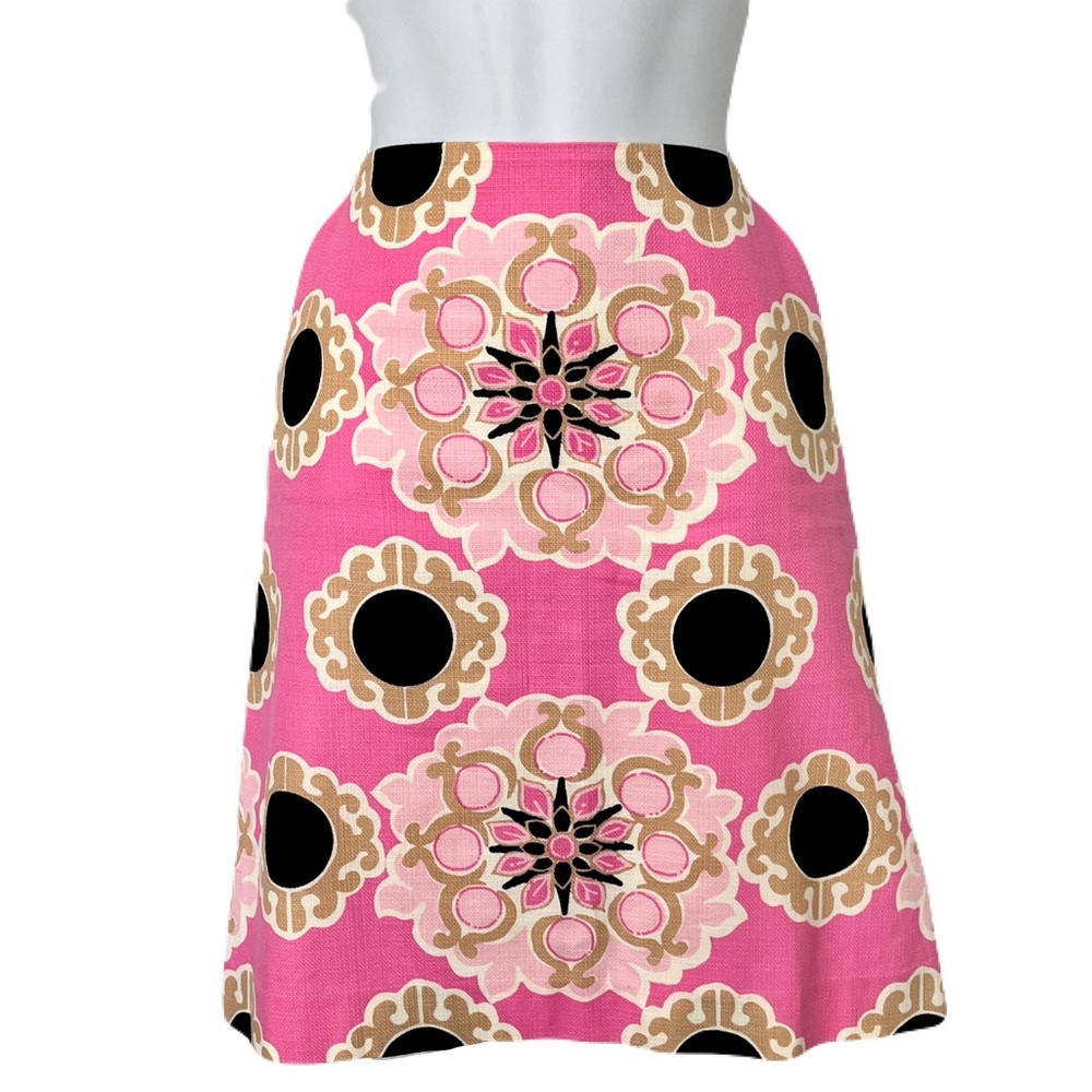 Lilly Pulitzer Pink Abstract Textured Cotton Skirt, Size 4